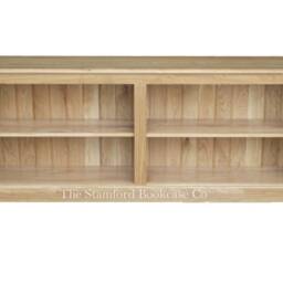 Solid Oak Low Bookcase, Handcrafted Display Shelving Unit, Hallway Storage - thumbnail 2