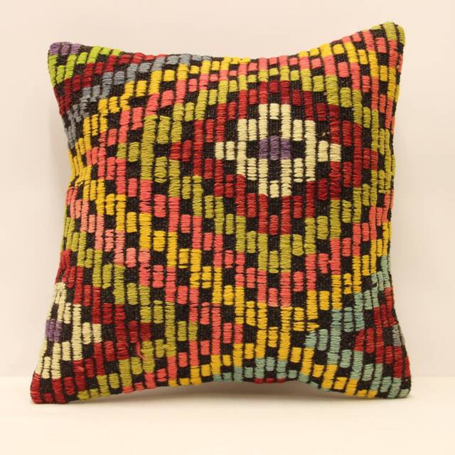 Kilim Pillow Cover 16x16 Throw Pillows Decorative Boho Interior Design Retro Home Decor Ethnic Pillowcover Natural Dyekilim Cushion 4Kf-442 - image 1