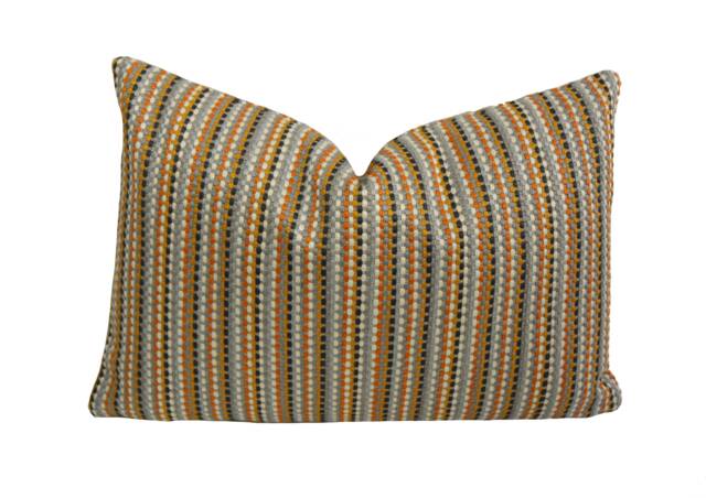 Romo - Ditton Henna Playful Striped Weave Designer Cushion Cover Handmade Throw Pillow Luxury Home Decor - image 1