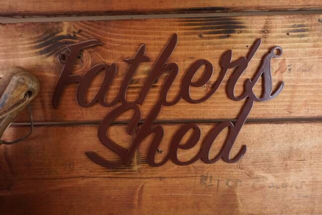 Father Shed Sign Metal, Black Outdoor Wall Art, 3mm Steel - image 1