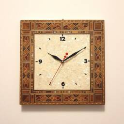 Clock, Wall Clock, Watch, Wooden Handmade Marquetry, Mosaic, Christmas Gift, Mosaic Furniture, Mother Of Pearl, Office D??cor - thumbnail 4