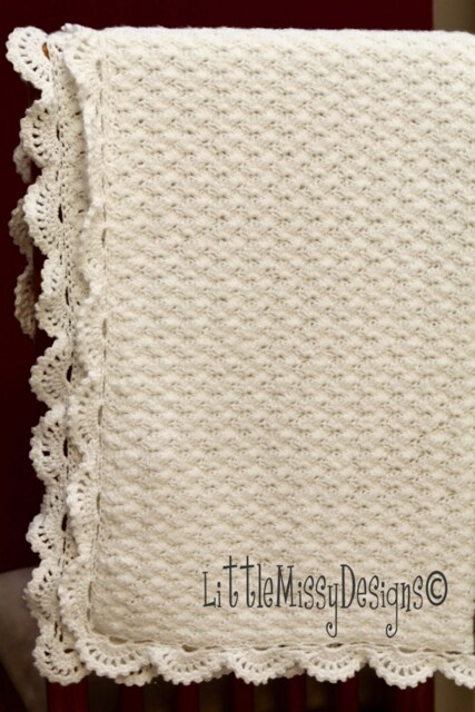 Instant Download Pattern Crochet Heirloom Vintage Style Baby Blanket Afghan For Boy Or Girl