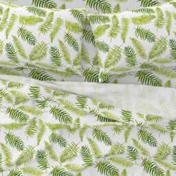 Green Sheets - Fern-I-Licious By Limezinniasdesign Fern Pattern Tropical Print Botanical Cotton Sateen Sheet Set Bedding Spoonflower - thumbnail 3
