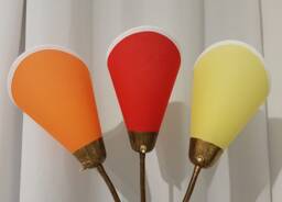 3 New High-Quality Lamp Shades For Original 1950S Bag Lamps in Orange/Red/Yellow