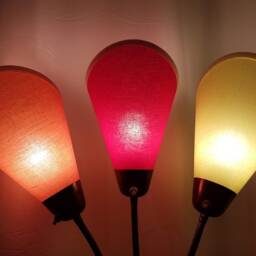 3 New High-Quality Lamp Shades For Original 1950S Bag Lamps in Orange/Red/Yellow - thumbnail 4