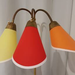 3 New High-Quality Lamp Shades For Original 1950S Bag Lamps in Orange/Red/Yellow - thumbnail 2