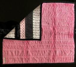 Handmade Modern Baby Minky Blanket Light Pink, Polka Dot, & Doodles - thumbnail 4