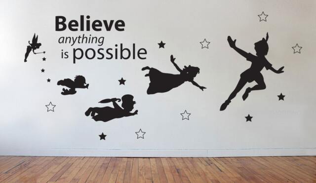 Peter Pan & Friends Flying Scene - Wall Sticker Children's Bedroom/Nursery Vinyl Decal - image 1