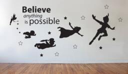 Peter Pan & Friends Flying Scene - Wall Sticker Children's Bedroom/Nursery Vinyl Decal - thumbnail 1
