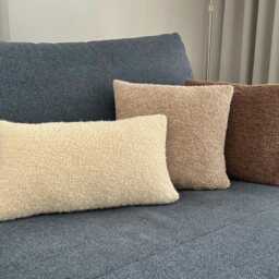 Hand Knit Alpaca Boucle Pillow Cover, Natural Wool Cushion - thumbnail 3