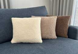 Hand Knit Alpaca Boucle Pillow Cover, Natural Wool Cushion - thumbnail 1