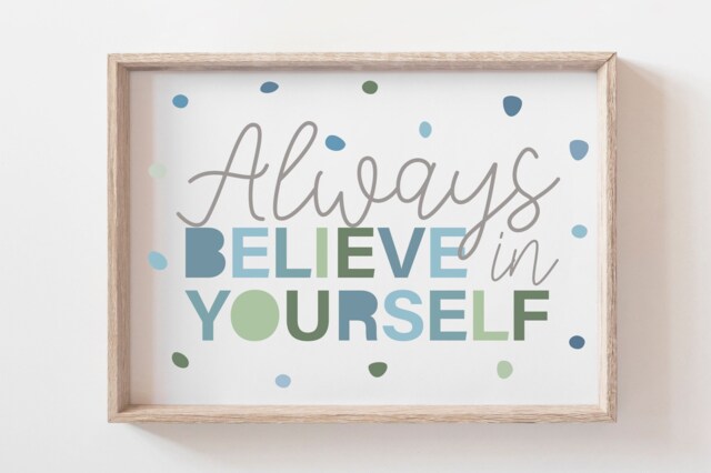 Boys Nursery Print, Pastel Blue Wall Art, Bedroom, Motivational Prints, Self Love, Quotes, Art - image 1
