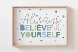 Boys Nursery Print, Pastel Blue Wall Art, Bedroom, Motivational Prints, Self Love, Quotes, Art - thumbnail 1