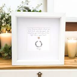Horse Pony Loss Rememberance Framed Gift, Rainbow Bridge, Horseshoe, Pebble Picture Keepsake, Memorial Personalised - thumbnail 3