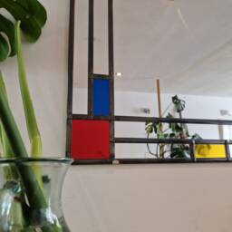Large Piet Mondrian Mirror Over Mantel Stained Glass Style 91x61cm 3Ftx2Ft Mirror - thumbnail 2