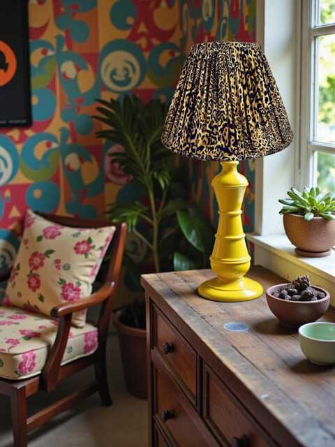 Pleated Leopard Print Tapered Drum Table Lamp Shades Ceiling Lights Pendants Floor Standard Lampshade - Animal Print Fabric Lamp Shades - image 1