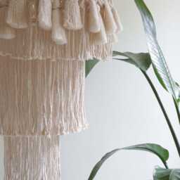 Boho Fringe Chandelier - Tassel Macrame Lampshade Lights Pendant Light Handmade Wedding Decor Hardwired - thumbnail 3