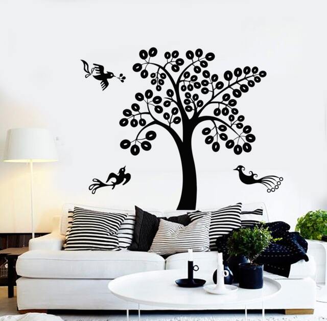 Tree Birds Vinyl Wall Decal Nursery Baby Kids Room Branch Nature Guaranteed Quality Stickers Mural - #2211Di - image 1