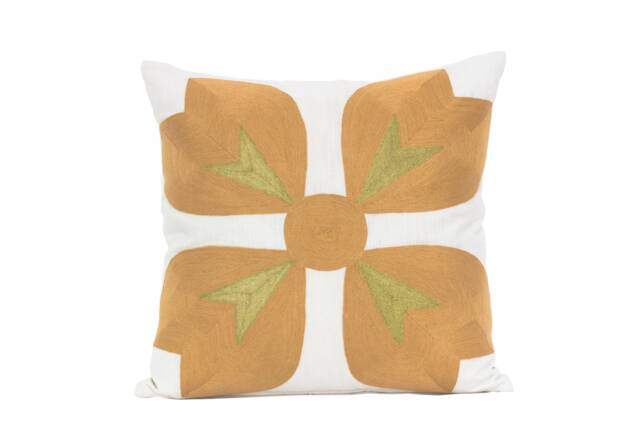 Lou Embroidered Pillow-Nude