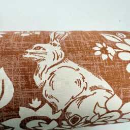 Hare Print Draft Excluder - Pheasant Weighted Brown Cotton Canvas Stopper Custom Length Machine Washable - thumbnail 3