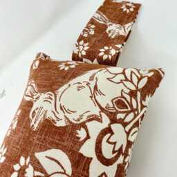 Hare Print Draft Excluder - Pheasant Weighted Brown Cotton Canvas Stopper Custom Length Machine Washable - thumbnail 2