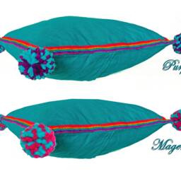 Turquoise Peruvian Cushion Cover - Blue Throw Pillow, Peruvian Ethnic Cushion, Boho Decor, Embroidered Bohemian Decor - thumbnail 3