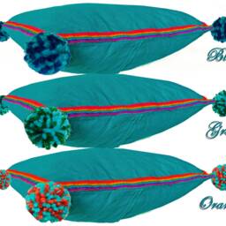 Turquoise Peruvian Cushion Cover - Blue Throw Pillow, Peruvian Ethnic Cushion, Boho Decor, Embroidered Bohemian Decor - thumbnail 2
