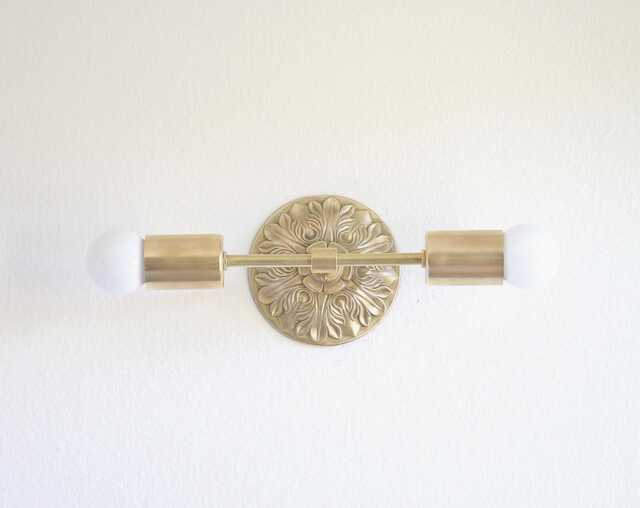 Polished & Buffered Solid Casting Brass Wall Sconce Light /Ceiling Flush Mount Light, Ul Listed, No.0084 - image 1