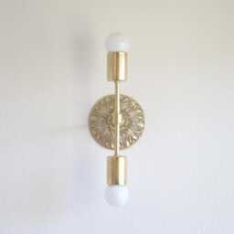 Polished & Buffered Solid Casting Brass Wall Sconce Light /Ceiling Flush Mount Light, Ul Listed, No.0084 - thumbnail 2