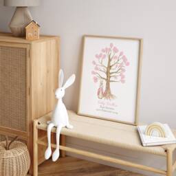 Peter Rabbit Fingerprint Tree Print - Personalised Baby Shower Gift For Girl Or Boy Christening Memory Keepsake Nursery Art - thumbnail 2