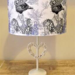 Miss Peacock Lampshade, Blue Steampunk, Shabby Chic, Fatta Da Mamma - thumbnail 3
