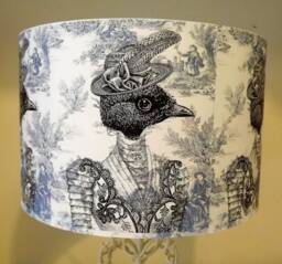 Miss Peacock Lampshade, Blue Steampunk, Shabby Chic, Fatta Da Mamma - thumbnail 1