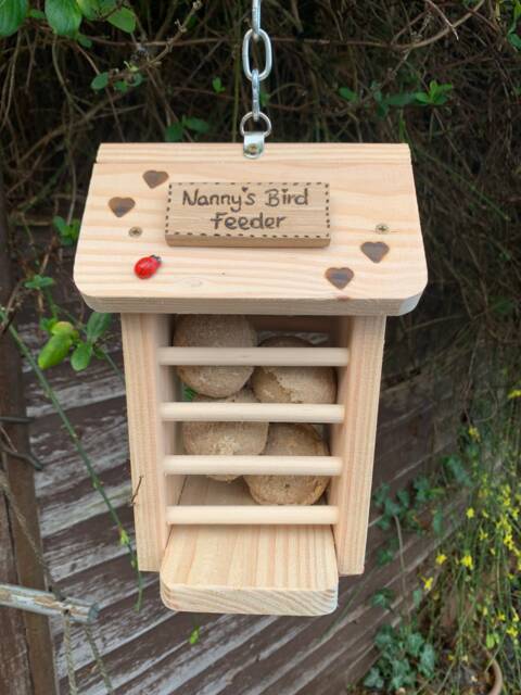 Pretty Hanging Fat Ball Feeder For Garden Birds - Can Be Personalised - image 1