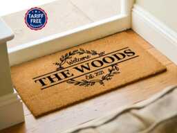 Best Selling Decorative Family Name Doormat - Custom Vine Floral Personalized Welcome Door Mat - thumbnail 1