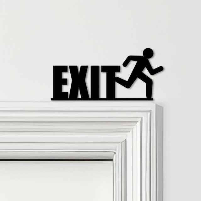 Door Topper Exit Sign Various Colours Top Of Decorative - Sign, Novelty Wall Decor, Frame Art, Art - image 1