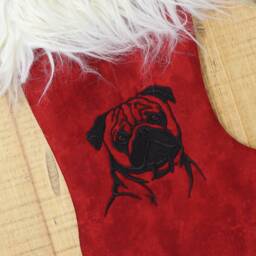Pug Christmas Stocking Red Dog Lover Decoration - thumbnail 2