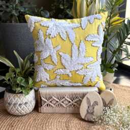 "Yellow Ribbon Embroidered Decorative Pillow Sham, 24""x24""/26""x26" - thumbnail 2