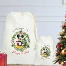 Personalised Mickey Sack, Christmas Sack/stocking, Santa Birthday Easter Toy Eve, First Gift - thumbnail 2