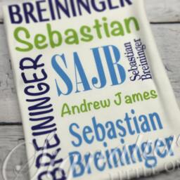 Personalized Baby Blanket, Monogrammed Name Swaddle Receiving Shower Gift, Birth Announcement Blanket - thumbnail 2