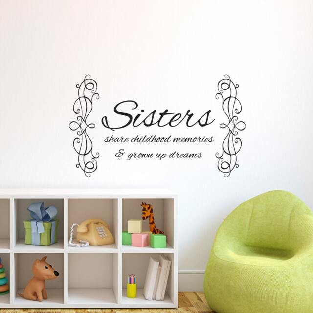 Sisters Childhood Memories Quote - Wall Decal Custom Vinyl Art Stickers - image 1