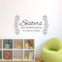 Sisters Childhood Memories Quote - Wall Decal Custom Vinyl Art Stickers - thumbnail 1