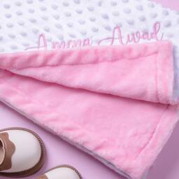 Personalized Embroidered Baby Name Blanket Waffle With Stroller Organic Muslin Blanket, Birthday Gift - thumbnail 3