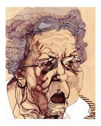 Wise Elders Series 1 - Mildred - Gicl??e Print Of Original Gouache + Ink Colored Pencil Painting - thumbnail 1
