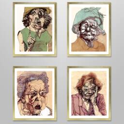 Wise Elders Series 1 - Mildred - Gicl??e Print Of Original Gouache + Ink Colored Pencil Painting - thumbnail 2