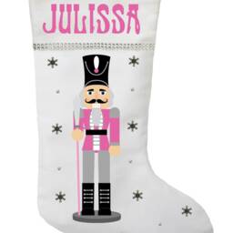 Personalized Nutcracker Christmas Stocking Handmade Cotton Holiday Decor - thumbnail 3
