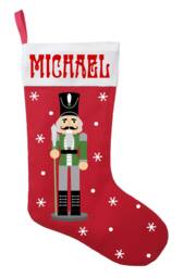 Personalized Nutcracker Christmas Stocking Handmade Cotton Holiday Decor