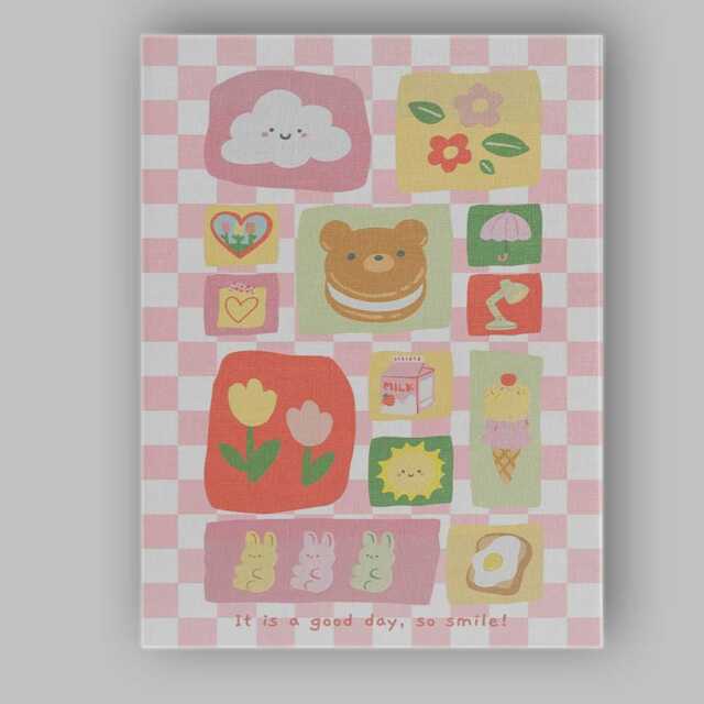 Cute Pastel Kawaii Dessert Food Collage Pattern Canvas Wall Art Print Decor Picture Ready To Hang - image 1