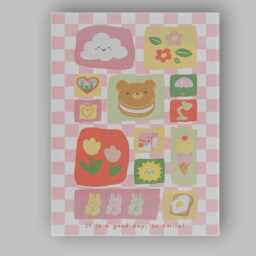 Cute Pastel Kawaii Dessert Food Collage Pattern Canvas Wall Art Print Decor Picture Ready To Hang - thumbnail 1