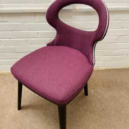 6 Original Italian Dining Chairs Newly Reupholstered in Tweed Multicoloured Fabric - thumbnail 4