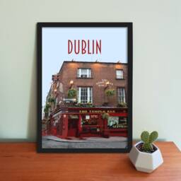 Dublin Travel Poster - Retro Vintage Style Ireland Art Print, Temple Bar Art, Postcard, Travel Print - thumbnail 1
